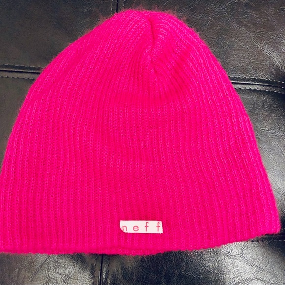 pink neff beanie
